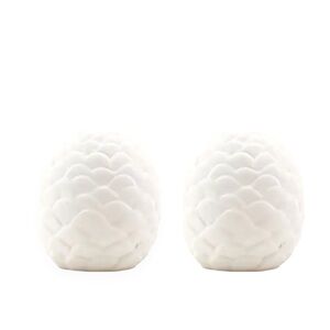 Set of 2 White Acorn Table Decor Accents, NWT